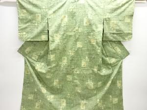 抽象模様織り出し手織り紬着物